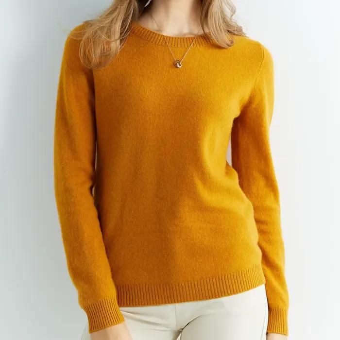 Chandails tricotés pull en cachemire femmes 100% laine mérinos col rond pulls Vintage 2022 hiver aut