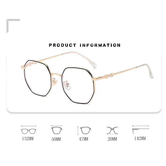 Monture de lunettes bloquant la lumière bleue classique pour femmes, lunettes à charnière à ressort