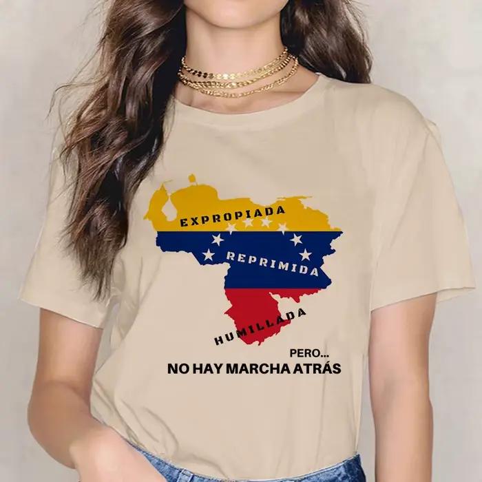 Femmes été imprimé T-shirt Venezuela Mange gothique T-shirt drôle graphique Y2k T-shirt 90s esthétiq