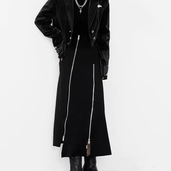 Jupe mi-longue pour femme, jupes Y2K, design personnalisé, style coréen, pur compromis, streetwear a