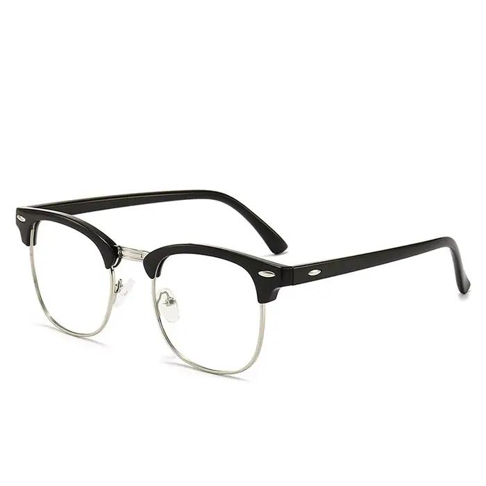 Lunettes rétro Anti-lumière bleue pour hommes et femmes, demi-monture classique Vintage, blocage de