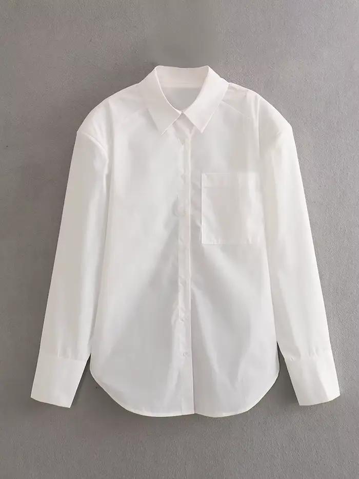 Vintage femmes élégant dos nu chemises 2023 mode dames décontracté à manches longues chemise blanche