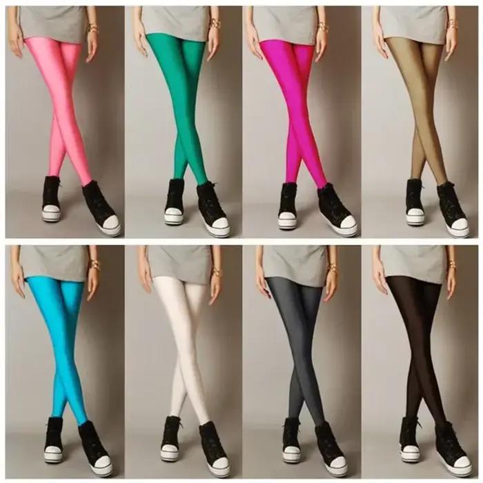Nouveau printemps automne solide bonbons néon Leggings pour femmes haute étiré femme Sexy Legging pa