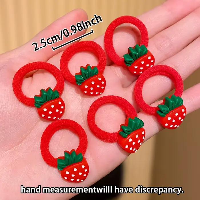 Ensemble d'attaches de cheveux multicolores en forme de fraise, 10 pièces, Design mignon, accessoire