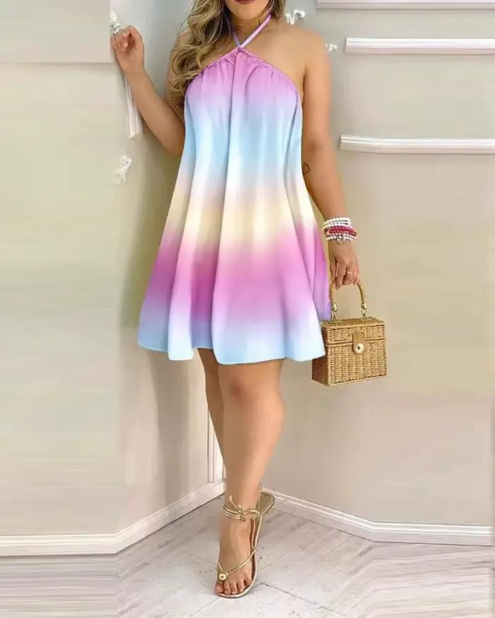 Robe à imprimé Floral, col licou, style Boho, dos nu, vêtements pour femmes, printemps et été