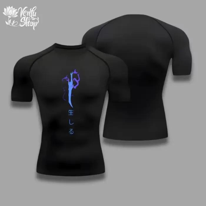 Jin Woo chemise de Compression Compression gymnase Sung Jin Woo Solo nivellement Anime Muscleshirt v