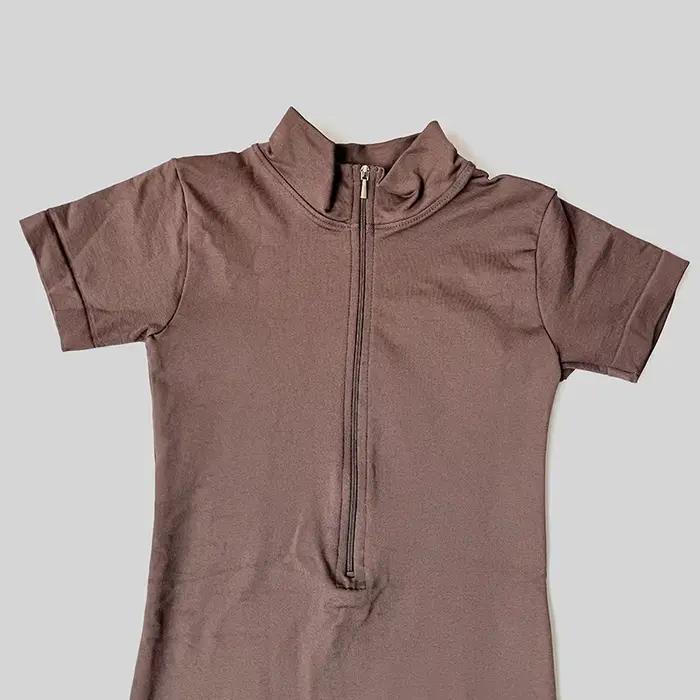 Body de sport d'été avec fermeture éclair, combinaison d'entraînement pour femmes, vêtements de gymn
