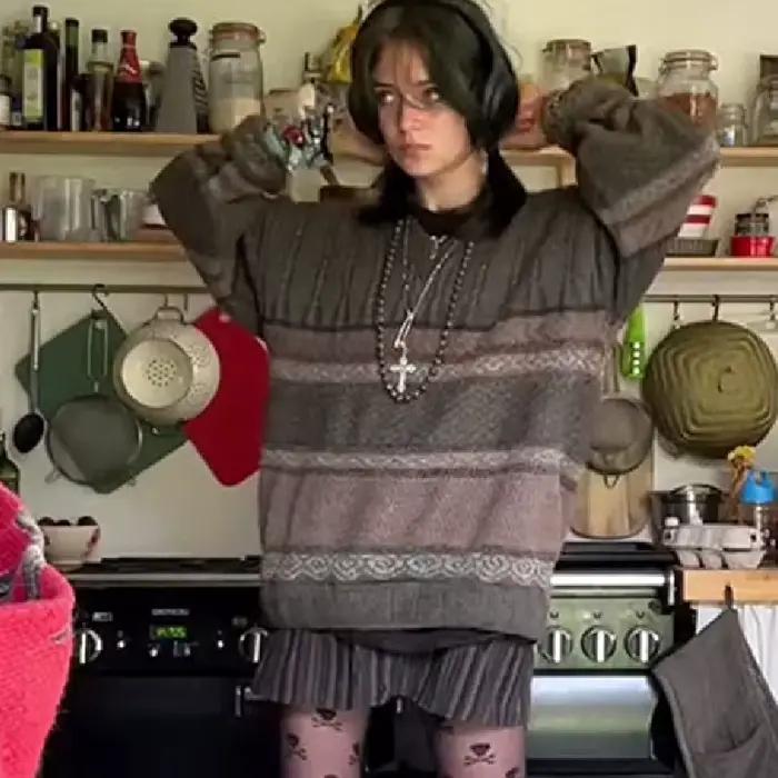Dourbesty-Pull rayé à manches longues et col rond pour femmes, Pull de style preppy, Tricots grunge