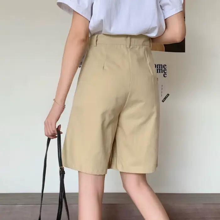 FJpreppy-Short Cargo Femme, All-Match Fashion, Longueur Genou, Bf Casual, Ulzzang Vintage, Office La