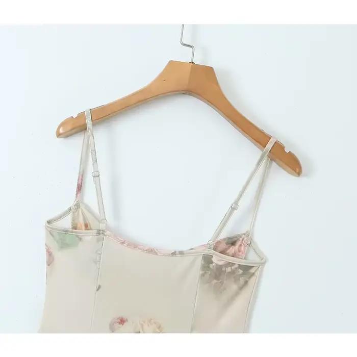 YENKYE-Mini Robe Vintage en Tricot à Imprimé Floral pour Femme, Sexy, Commande Haute, Été 2023