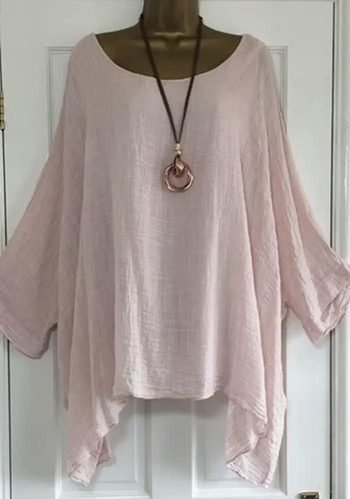 2023 automne femmes vêtements mode manches chauve-souris couleur unie ample col rond 3/4 manches déc