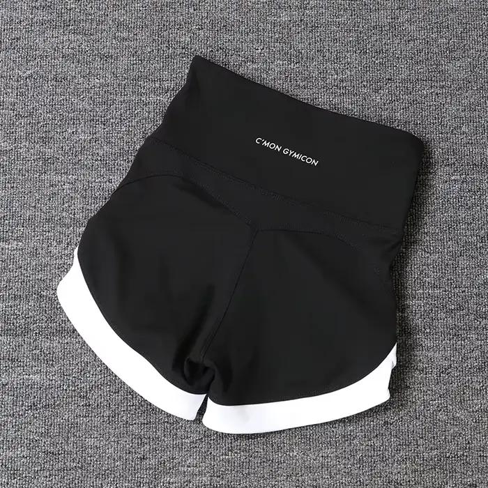 Short de sport taille haute pour les abonnés aux documents, pantalon de yoga serré, élastique, pêche