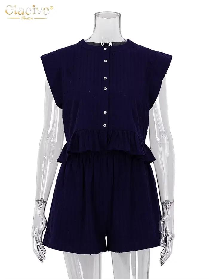 ClacMarkets-Ensemble 2 Pièces Décontracté pour Femme, Haut en Fibre Précieuse, Blanc, Taille Haute,