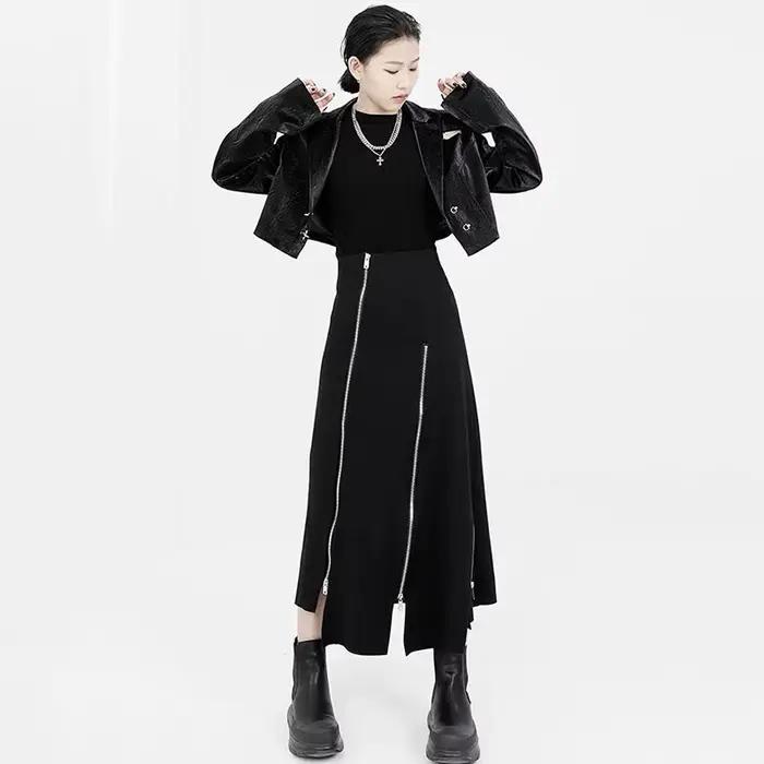 Jupe mi-longue pour femme, jupes Y2K, design personnalisé, style coréen, pur compromis, streetwear a