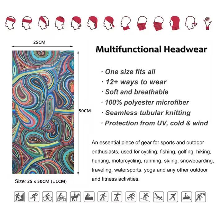 Cache-cou Paisley coloré pour femmes et hommes, écharpe coupe-vent, équitation, randonnée, bandeau B