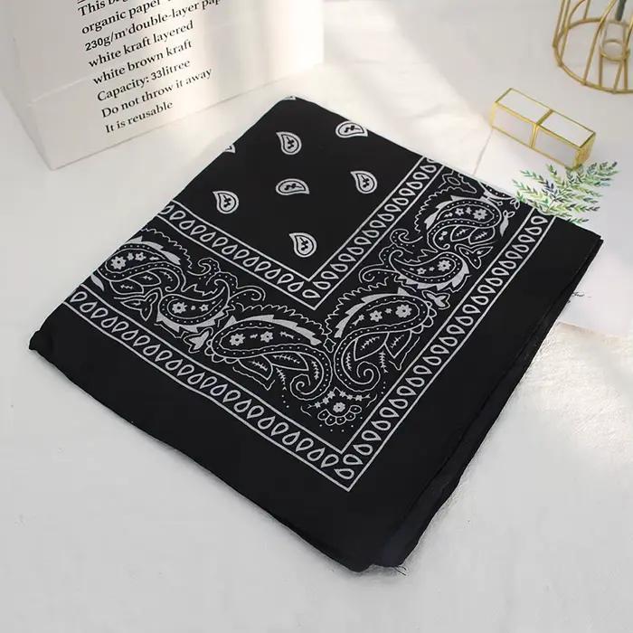 Bandana tête carrée Hip Hop foulards noirs femmes sport Bandana bandeau de cheveux foulard de cou sp