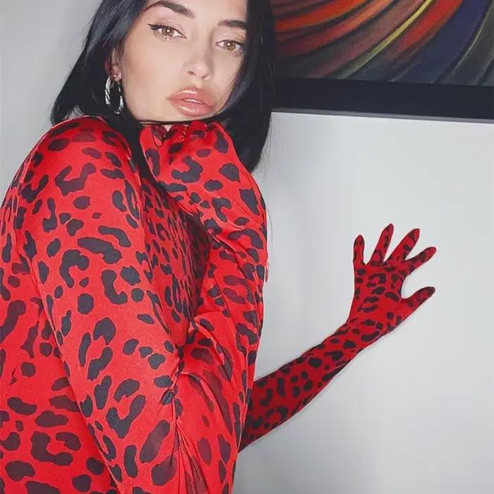 OMSJ – barboteuse à col roulé pour femmes, Hipster tendance, manches longues, gants de connexion, im