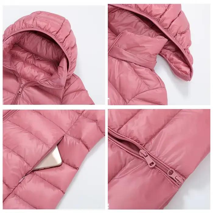 NewBang – doudoune longue et épaisse pour femme, chapeau détachable, doudoune Ultra légère, avec cap