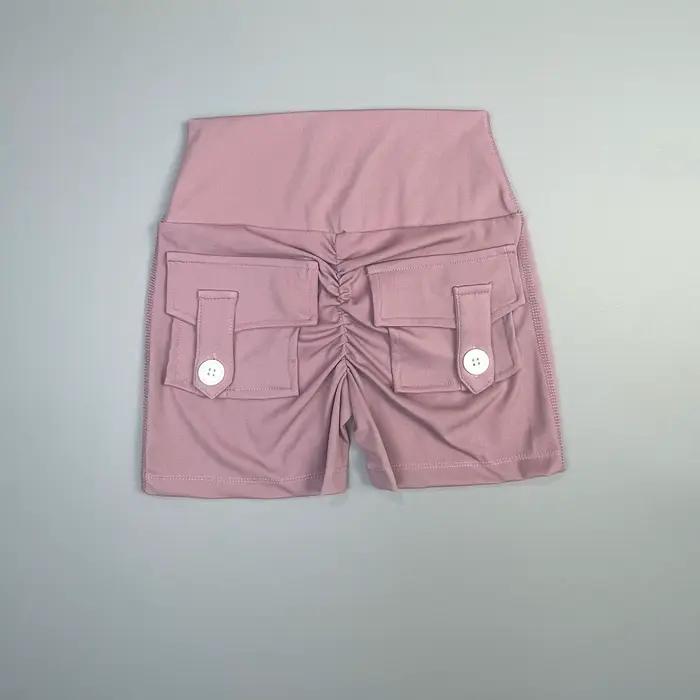 Short de Fitness pour femmes, pantalon trois-quarts d'exercice, Cargo, poche sèche, Yoga, levage ser