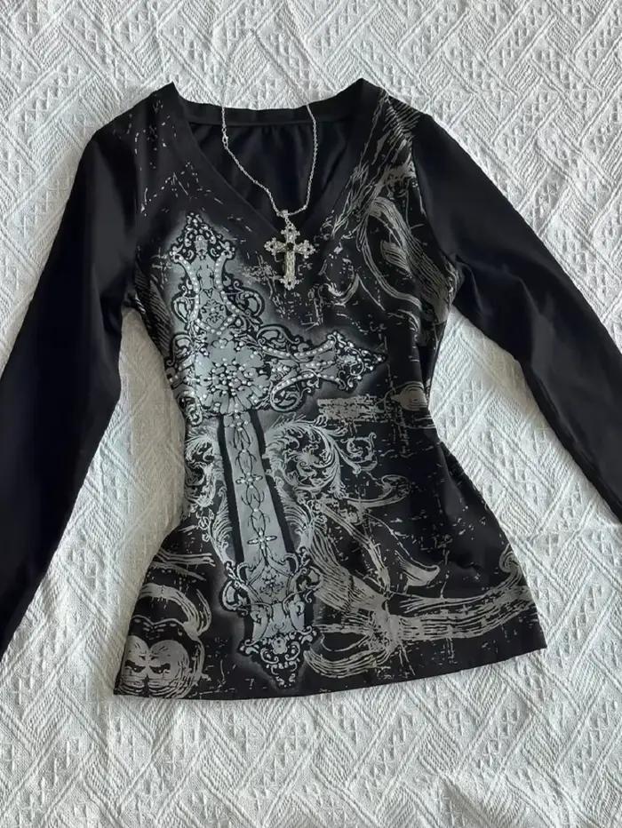 Femmes haut Y2k hauts 90s Vintage vêtements t-shirt pour femmes Kawaii gothique esthétique vêtements