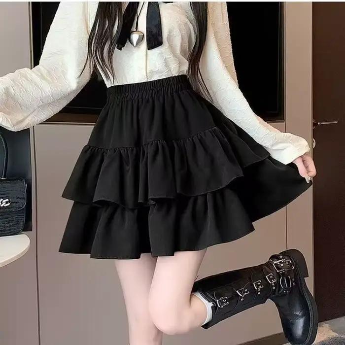 Mini jupe princesse blanche Chic coréenne Y2K pour fille, jupe à plusieurs niveaux de style Ballet,