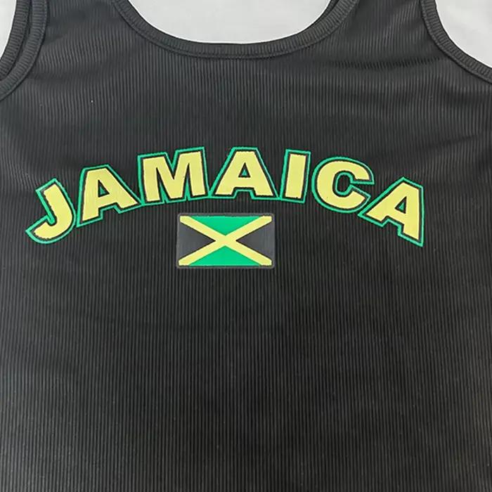 JAMAICA-Camisole noire à glaçure pour femmes, haut court, t-shirt décontracté, col en fibre, sexy, é
