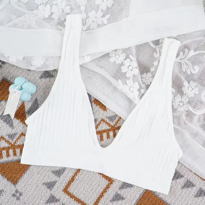 Femmes Sexy sans couture rembourré soutien-gorge profond V dos nu Lingere sous-vêtements quotidiens