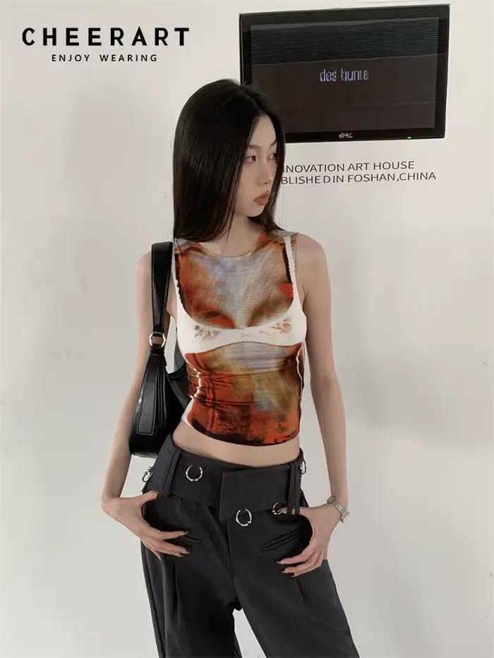 Contest ERART-Haut court sexy pour femme, Pixelate Icidal, Cyber Tsion, Précieux, Vêtements grunge,