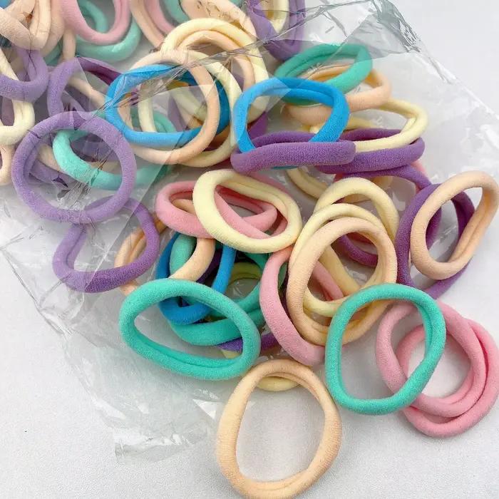 20/50/100 pièces Quatre saisons artificiel astiques Bandes De Cheveux Bol 4CM Bonbons Scrunchie arti