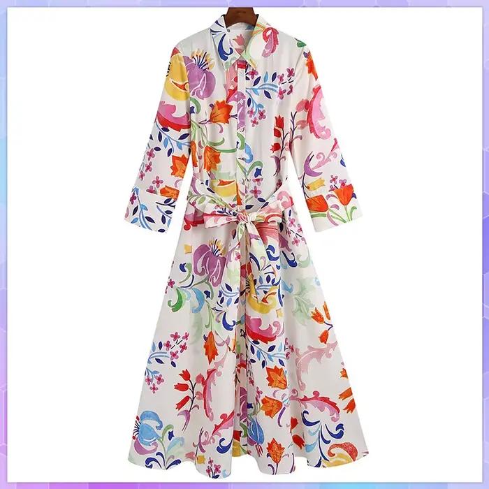 Robe Vintage à Imprimé Floral pour Femme, Totem, avec Nministériels d, Ceintures Féminines, Chemise