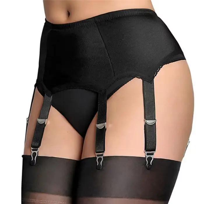 Porte-jarretelles en maille taille haute pour femmes, porte-jarretelles sexy, élastique, lingerie fé