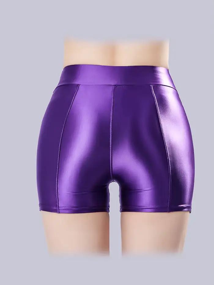 Short Sexy en Satin Lisse et Brcorporelle pour Femme, Vêtements Astronomiques, de Sécurité, à la Mod