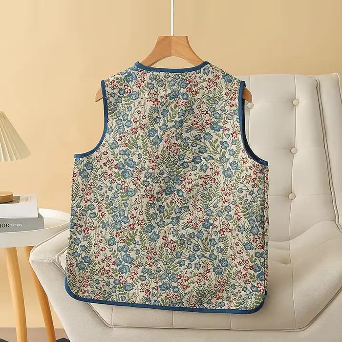 Gilet sans manches pour femmes, manteau rétro en Jacquard, style chinois, grande taille, printemps-a