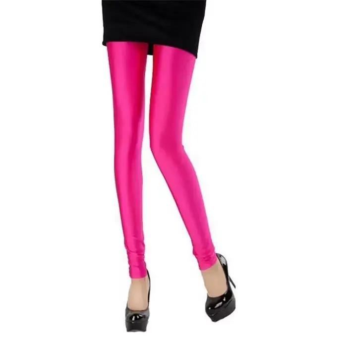 Nouveau printemps automne solide bonbons néon Leggings pour femmes haute étiré femme Sexy Legging pa