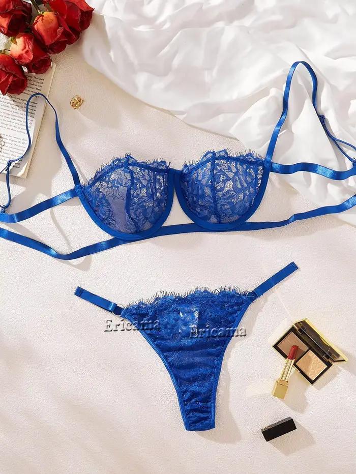 Lenceria Babydoll Ensemble soutien-gorge et culotte sexy Lingerie Intime Femmes Dentelle Soutien-gor