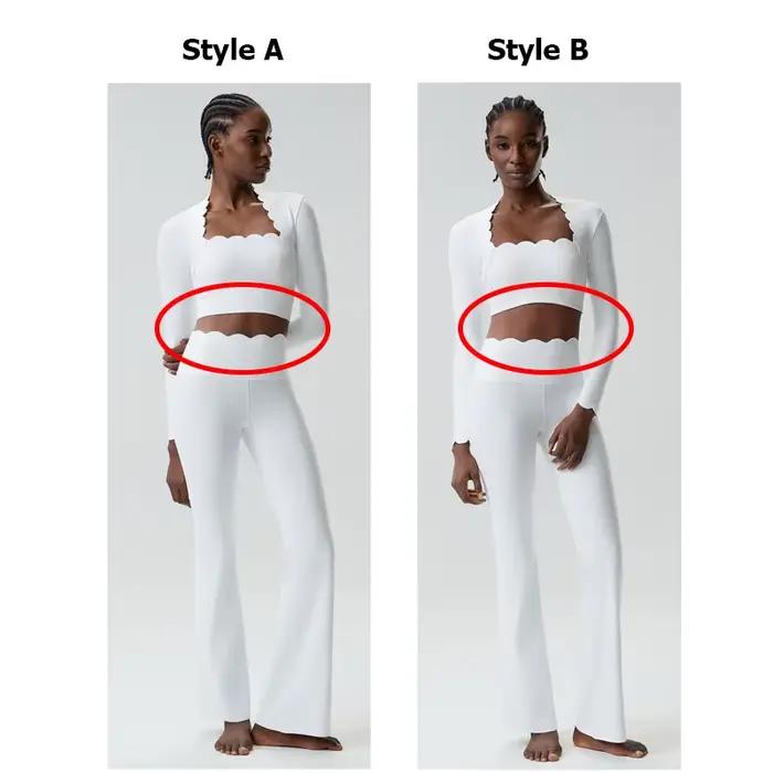 Ensemble de yoga fitness deux pièces pour femmes, couleur unie, manches longues, vêtements de sport