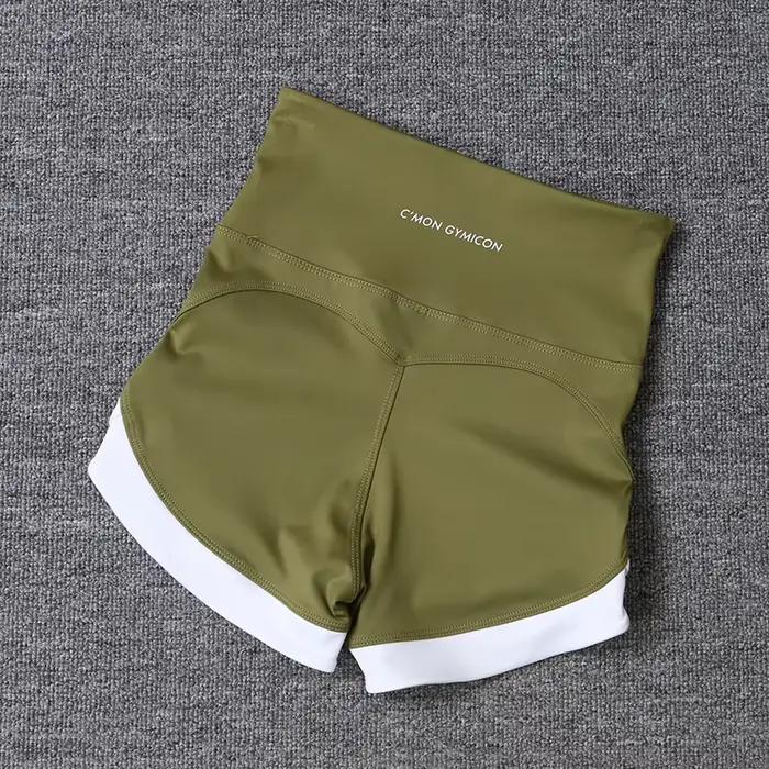 Short de sport taille haute pour les abonnés aux documents, pantalon de yoga serré, élastique, pêche