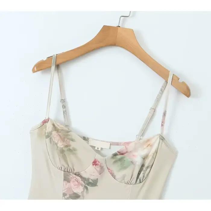 YENKYE-Mini Robe Vintage en Tricot à Imprimé Floral pour Femme, Sexy, Commande Haute, Été 2023
