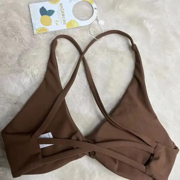 SHINBENE – soutien-gorge de sport rembourré avec bretelles croisées, dos nu, Fitness, sans manches,
