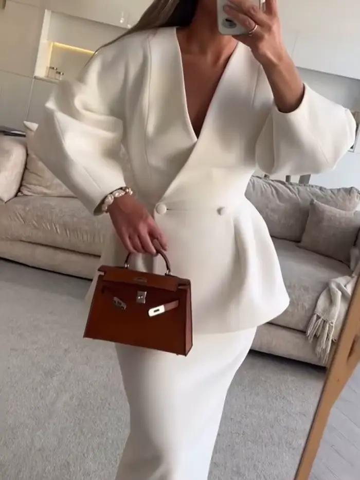 Ensemble de vêtements pour femmes, commerce extérieur européen et américain, à la mode, couleur unie