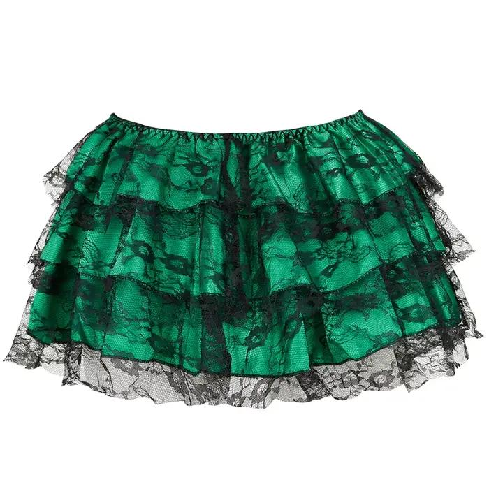 Femmes gothique Sexy dentelle florale maille Tulle Mini jupe plissée Showgirl mode fête danse jupes