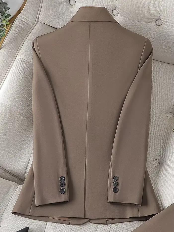 Blazer à manches longues pour femmes, veste mince pour dames, vêtements d'affaires, manteau formel,