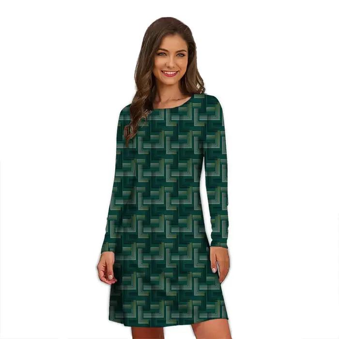 Robes élégantes à imprimé léopard pour femmes, manches longues, vêtements surdimensionnés, mode vint
