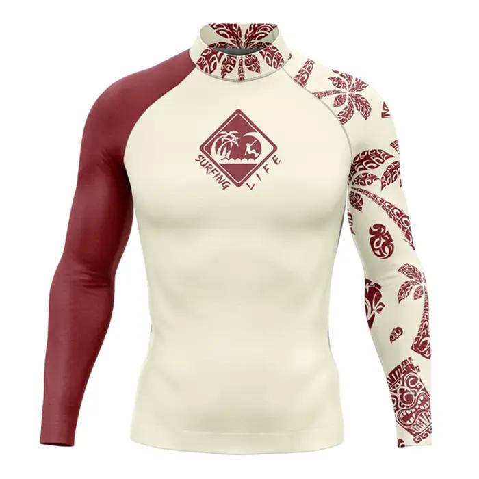 Rash Guard hommes Surf chemises à manches longues Lycra Surf Traje De Baño Manga Larga maillot De Ba