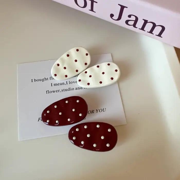 Ensemble de pinces à cheveux à pois mignons, épingles à cheveux ovales colorées, accessoires pour ch