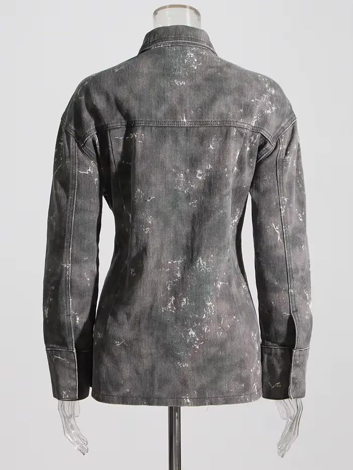 TWOTWurea-Veste en jean YLE Temperament pour femme, revers, manches longues, simple boutonnage, cams
