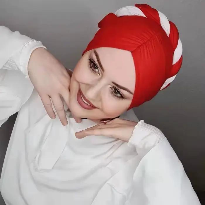Abaya-Hijab musulman pour femme, écharpe arabe, robe en jersey, turban instantané