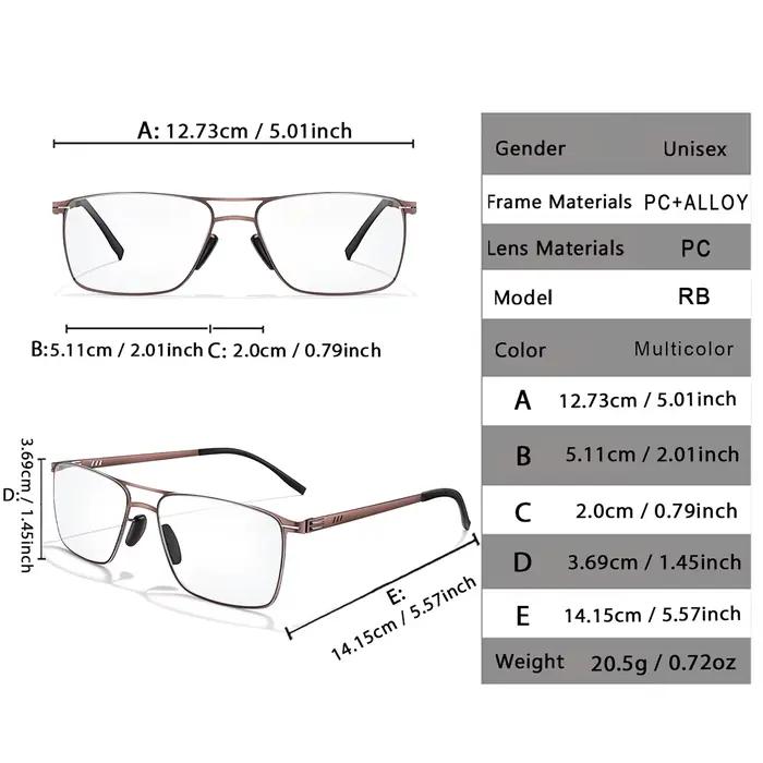 Lunettes de lecture photochromiques en métal Anti-lumière bleue, monture rectangulaire pour presbyte