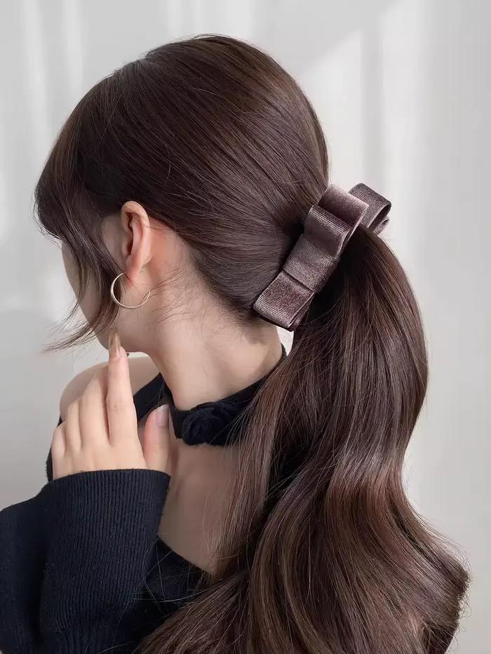 Lystrfac nouvelle couleur unie mode tissu arc banane pinces à cheveux épingle à cheveux pour les fem
