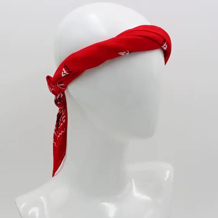 Nouveau Surdimensionné 70CM couleur rouge carré écharpe Style rétro imprimé coton Bandana chapeaux f
